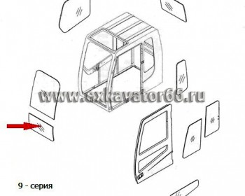 71Q6-02711/71Q6-02710/71Q4-02711 Стекло лобовое нижнее (Гнутый триплекс) - exkavator66.ru - Екатеринбург