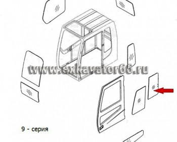 71Q7-03240 / 71Q7-03241 Форточка двери задняя - exkavator66.ru - Екатеринбург