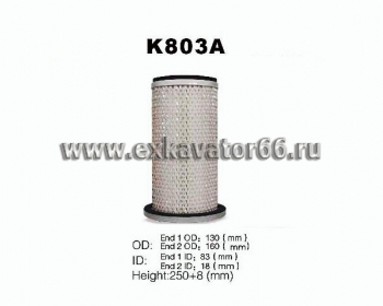 K803A(600-181-6340/LAF8072/P500148/AF25443/46445/PA3650/91261-06200/A5677) Фильтр воздушный - exkavator66.ru - Екатеринбург