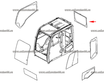 4651656 Стекло кабины заднее - exkavator66.ru - Екатеринбург